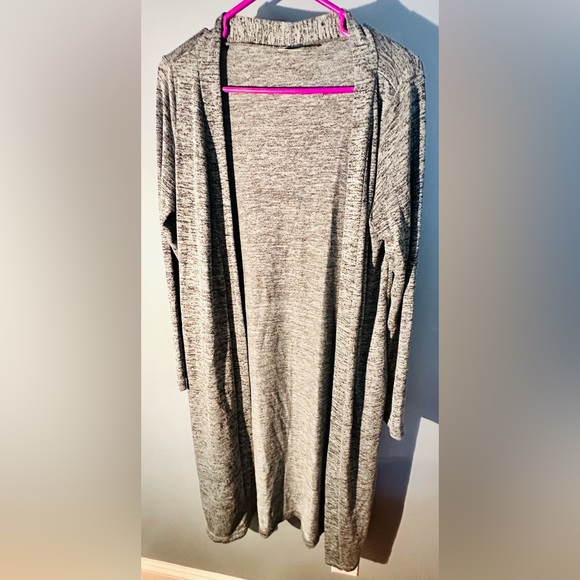 Women’s Hello Mello small Long Cardigan, blue gray color. 42.5 in length - Picture 1 of 5